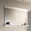 [en.casa] Specchio Rettangolare da Parete con Ripiano Integrato per Bagno Specchiera con Mensola da Appendere 50 x 60 x 12 cm Ingresso Corridoio - Bianco