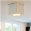 TOT ELECTRIC Plafoniera Faretto a cubo 90mm da soffitto in gesso bianco verniciabile con attacco GU10 lampada cubico quadrato