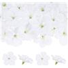 M METERXITY 100-Pack Fiori Di Orchidea Artificiali, Teste Di Fiori Di Seta Finta Per Decorazioni Fai Da Te/Abbigliamento/Matrimonio/Feste [Bianco, 2.2/5.5cm]