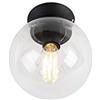 Qazqa pallon - Lampada da soffitto Art déco - 1 luce - Ø 200 mm - Trasparente - Art déco - Soggiorno I Camera da letto I Sala da Pranzo I Cucina