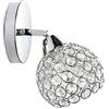 Baoblaze Applique da Parete Moderna da Bagno in Cristallo a Perline, Lampada da Parete in Argento
