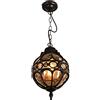 Mengjay Trade Lampade a sospensione vintage Plafoniere da esterno impermeabili Lampade a sospensione in alluminio industriale in vetro per portico, corridoio, villa, interno,impermeabili, E27,Noir