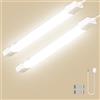 Litglobe Neon LED 115cm con Sensore di Movimento 2 Pezzi,40W 4000LM Tubo Neon,3000K Bianco Caldo Barra LED,IP65 Impermeabile Plafoniera Soffitto per Cucina Officina Garage Ufficio