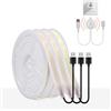 HEGEHE Striscia LED al neon COB da 5 V, Striscia LED ad alta densità super luminosa da 320 LED/m con sensore di movimento USB Diffusione della luce Tubo LED flessibile impermeabile [Bianco caldo, 1M]