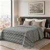 Dorian Home Trapunta Estiva Letto Singolo 100% Puro Cotone Certificato Sambuco Nocciola