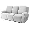 WJHDWYD Copripoltrona Relax Elasticizzato per 1 2 3 Posti, Morbido Velluto Fodera per Poltrona Reclinabile Copridivano Sofa Protettore Fodera per Divano Antiscivolo(Grigio Chiaro,3pcs)