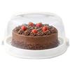 VIRSUS Contenitore Porta torta con coperchio 159, plastica infrangibile, diametro interno 30cm, portatorte 2 chiusure di sicurezza, per dolci e torte, Made in Italy (Panna)