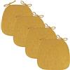 JingNian Cuscini Per Sedie Da Sala Da Pranzo Con Lacci, (set Da 2/4/6) Cuscini Per Sedie Da Cucina Con Cerniera, Cuscino Per Sedile A Ferro Di Cavallo Morbido E Resistente, Cuscini(Size:Pack of 4,Color:yellow)