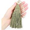 Fenghuangwu - Set di 4 eleganti nappe grandi da 15 cm con anello da 11 cm, nappe per chiavi realizzate a mano (Verde misto)