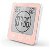 FXxswey LCD Digitale Orologio Da Doccia, Orologio Da Bagno Impermeabile Doccia Timer Temperatura Umidità Parete Doccia Orologio Da Cucina Timer (Rosa)