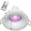 Planetitaly Faretto LED cromoterapia GU10 6W 230V incasso 7cm lampada RGB RGBW luce multicolore box doccia bagno IP65, Dimmerabile, LED RGB+6500K forma tondo