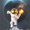 ACMHNC Astronauta Lampada Da Parete Bambini Con Spina E Interruttore, Applique Da Parete Interni E27 Bianco Per Ragazzi Ragazze Camera Luce Notturna Decorativa Dolce Luci Parete Con Cavo 1,5 M