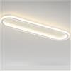 COSRUB Moderna Plafoniera Ovale Lunga, Plafoniere A LED In Acrilico Nordico Con Montaggio A Filo, Lampada Da Soffitto Dimmerabile A 3 Colori For Soggiorno, Camera Da Letto(White,80cm/31.49in)