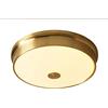 SAIVITT Plafoniera LED ottone antico dimmerabile tricolore lampada da soffitto retro rotondo paralume in vetro illuminazione da soffitto per cucina isola camera soggiorno corridoio design classico (18W Ø32cm)
