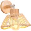 TOKIUS Lampada da Parete Interna Industriale Applique da parete Gabbia in Bambù e Metallo Ø20cm Lampadari e Plafoniere E27 Cucina Per Cucina Camera da letto (A - In bambù rotonda, 1 pezzo)