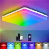 IEGLED Plafoniera LED Soffitto Alexa, 24W 2400LM Lampada LED Soffitto con Telecomando, 2700K-6500K Plafoniera LED Dimmerabile RGB Compatibile con Alexa & Google Home per Soggiorno, Camera da Letto