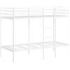 vidaXL Letto a Castello Senza Materasso Bianco 90x190 cm in Acciaio, Struttura Letto, Rete Letto, mobili Camera da Letto, Letto a soppalco