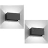 ledscom.de 2 applique CUBEL per esterni, antracite, IP65, illuminazione verso l'alto e verso il basso, rettangolari, incluse 2 lampadine a LED da 4,4 W ciascuna, 596 lm, bianco