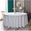 GOEXCPL Tovaglia rotonda di Natale Poliestere Per matrimoni e feste Lavabile in macchina Modello A Bianco Diametro 160 cm