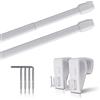 Bestlivings Aste per tende, confezione da 2, estensibili, 2 aste per tende con supporti - montaggio senza foratura (Colore: bianco, Dimensioni: 40-60 cm)