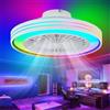 ZOMLBOF Ventilatore da Soffitto RGB,Dimmerabile,Silenzioso Plafoniera Ventilatore con Telecomando,6 Velocità Reversibile,Lampadario Ventilatore per Camera,Tempistica,Soggiorni