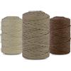 Netuno 3 gomitoli di filato macramè 5 mm 100 m set di 3 cordoncini di cotone beige chiaro beige scuro marrone in cotone naturale per macramè filo decorativo