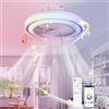 Luyaim Intelligente LED RGB Ventilatore Da Soffitto Con Luce E Telecomando E Alexa 6 Velocità Altoparlante Musicale Bluetooth Plafoniera Con Ventilatore Per Bambini Camera Soggiorno