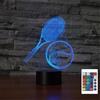 FLRXHK Lampada da tavolo da tavolo con illusione 3D a forma di tennis, lampada da tavolo con telecomando, 16 colori ottici, USB, luce notturna a LED, decorazione per la stanza dei bambini