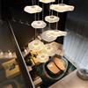 ZenithBeam LED Grandi Dimensioni Scale Lampadari a Sospensione,Design di Lusso Foglia di Loto Dimmerabile Acrilico Paralume Lampadario,Lampada Moderno Creativo Altezza Regolabile,Adatto Corridoio Soggiorno Villa