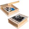 Creative Deco Scatola Libro in Legno con Testo, 24 x 19 x 7,5 cm