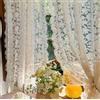 QIJIAYU Tende divisorie in Pizzo Europeo con Bordo Ondulato, Tende in Garza Ricamate Beige Vintage di Fascia Alta Francese
