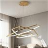 HvKvHvY Lampadari da soffitto dorati, lampada a sospensione a LED in acciaio inox, plafoniere da soffitto con telecomando da 65 W per soggiorno, plafoniere regolabili per sala da pranzo, ufficio, cucina, came