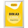 druck.de 1 cornice pieghevole A3 per manifesti, cartelli, pubblicità, cornice in alluminio con profilo da 2,5 cm, adatta per montaggio a parete, protezione trasparente in plastica protegge il vostro