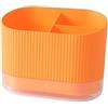GLigeT Porta Mestoli da Cucina Portautensili in plastica, scolaposate, lavello, Cucchiaio, Bacchette, forchetta, scolapiatti, portaposate, Organizer con 3 Scomparti Porta Posate Cucina(Orange)
