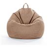FANSU Copertura per Poltrona Sacco Puff Poltrona Senza Riempimento, Lino Tinta Unita Pouf Poltrona con Zip Poltrona a Sacco per Adulti e Bambini Interni, Casa, Soggiorno (L,Marrone Chiaro)