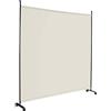 COSTWAY Separé Divisorio Singolo 184 x 184 CM, Paravento da Interno ed Esterno con Ruote Bloccabili, Pannello Divisorio per Ambienti Interni Portatile da Soggiorno Camera da Letto e Ufficio (Bianco)