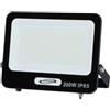 GASIASHOP SRL UNIVERSO EK05-200W-N FARO PROIETTORE SMD LED FLOODLIGHT 200W SLIM IP65 COLORE NERO - 3000K 4000K 6500K (BIANCO NATURALE)