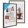 PHOTOLINI 3D cornici 50x70 cm rovere scuro, cornice profonda con vetro e passe-partout, set di 2 cornici per oggetti fino a 1,5 cm di profondità, legno MDF - perfetta per il fai da te e come regalo