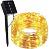 FOREVER Luce LED Sunari, filo di rame, 200 LED, 22 m, catena luminosa solare per esterni, impermeabile, luce bianca calda, luce solare, decorazione di Natale, Halloween, giardino delle fiabe