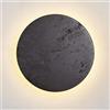 ZHKABEG Lampada da parete moderna a LED in pietra, applique da parete rotonda ispirata al travertino, apparecchi di illuminazione artistica con design creativo a disco(Black,30cm)