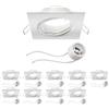ledscom.de 10x cornice da incasso a soffitto RIR cornice da incasso bianco opaco angolare orientabile (LED/alogena/GU10/MR16/PAR16/50mm) incl. presa GU10