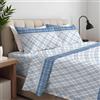 Clara Home Milano CLARA HOME Lenzuola Completo Letto Singolo 1 Piazza Colore Scott Cielo, Lenzuola Elasticizzate per Tutte le Stagioni, Completo di Federe per Guanciali