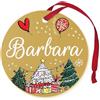 Corredino Neonato Pallina di Natale Personalizzata con Nome Barbara, Decorazione Natalizia 100% Italiana, colore oro da 8 cm (oro, Barbara)