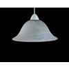 Generico Lampadario a sospensione classico in vetro 1 luce Duna Bianco D.30 cm lampada da soffitto in vetro per cucina bagno camera soggiorno scala corridoio