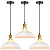 STOEX Lampadario vintage in metallo, 27 cm, set di 3 lampadari industriali lampade E27 corda regolabile per soggiorno, cucina, ristorante, sala da pranzo, camera da letto (bianco)