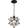 ITETONE Lampada a sospensione E27 Lampada a sospensione a stella nordica della Moravia con paralume in PVC Lampadario a sospensione a soffitto per corridoio Corridoio Scala Ingresso (colore: oro/nero)