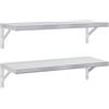 vidaXL Mensole a Muro 2 pz 75x30 cm Argento in Acciaio Inossidabile, mensola sospesa, mensola sospesa a Muro, scaffale espositivo a Muro
