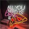 BYNGQW Cartelli al Neon Personalizzati All You Need Is Love & Pizza Insegna Al Neon A LED Per La Decorazione Della Parete Del Ristorante Della Festa Del Bar Con Insegna(50x50cm)