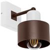 alfalux Applique Da Parete Interno Senza Interruttore A Corda Lampada Da Parete LED In Metallo E Legno Per Soggiorno Camera Da Letto WAND-BR10x10WE