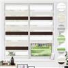 HOMEDEMO Tende a rullo per interni Doppio Strato Senza Foratura, 55x150cm, (Tessuto 55cm), Bianco-Beige-Marroncino, tenda a rullo oscurante, veneziane da interno Giorno e Notte, per Porte e Finestre